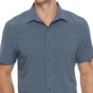 stylus stretch mens regular fit short sleeve button down shirt